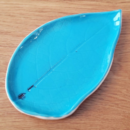 Liść ceramiczny, turkusowy (drugi gatunek)